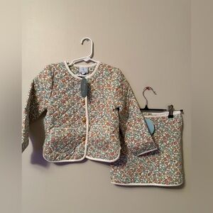 Little English Floral Patterned Jacket and Skirt Set
